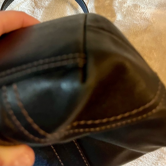 COACH Soft Black Leather Bag Purse Silver Hardware Clean Very Gently Used - Picture 6 of 15